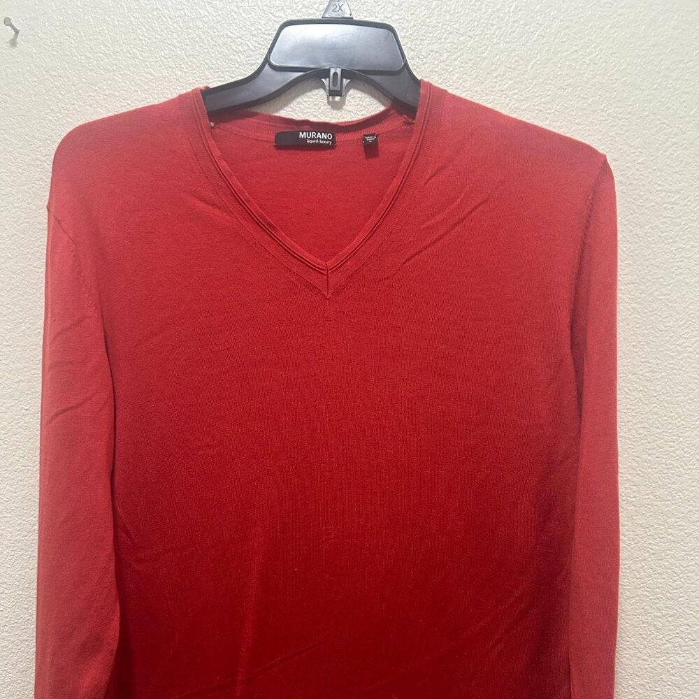 Murano liquid luxury long sleeve v neck sweater